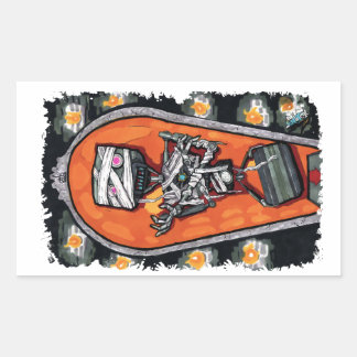 Robot mummie horror monster rechthoekige sticker