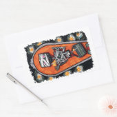 Robot mummie horror monster rechthoekige sticker (Envelop)