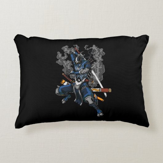 Robot Ninja Samurai Warrior Martial Arts Accent Kussen (Voorkant)