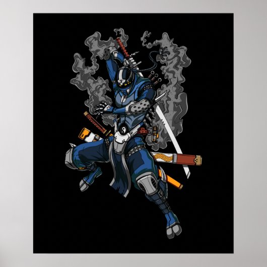 Robot Ninja Samurai Warrior Martial Arts Poster (Voorkant)