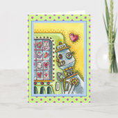 ROBOT OP KIJK NAAR EEN LIEFHARTVERVANGINGSMACHINE KAART (Voorkant)