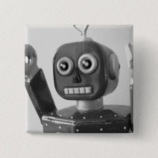 Robot Oranje 2000 Vierkante Button 5,1 Cm (Voorkant)