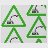 Robot Oversteek Waarschuwingsbord Cadeaupapier (Vlak)