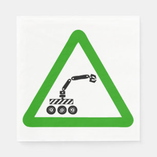 Robot Oversteek Waarschuwingsbord Servet