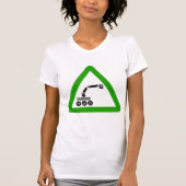 Robot Oversteek Waarschuwingsbord T-shirt (Voorkant)