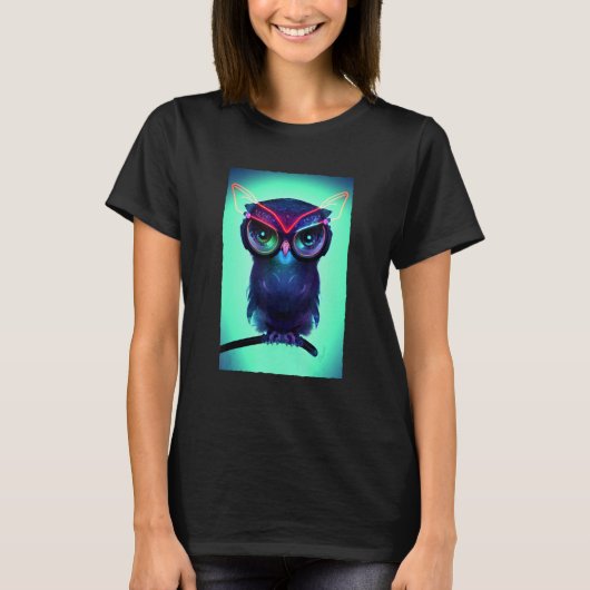 Robot Owl Cute Cybernetic Science Fiction Owl T-shirt (Voorkant)
