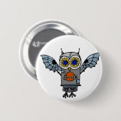 Robot Owl Ronde Button 5,7 Cm (Voorkant /achterkant)