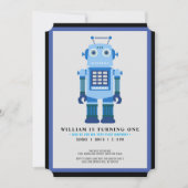 Robot party Birthday party Kaart (Voorkant)
