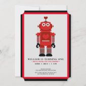 Robot party Birthday party Kaart (Voorkant)