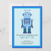 Robot party Birthday party Kaart (Voorkant)
