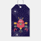ROBOT Party Levert Blauwe Roze Sterren Noten Boutj Cadeaulabel (Achterkant)