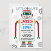 Robot Party thema verjaardag Kaart (Voorkant)