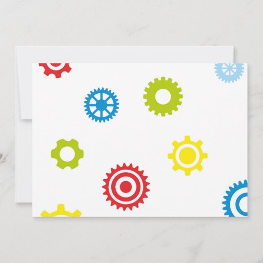 Robot Party thema verjaardag Kaart (Achterkant)