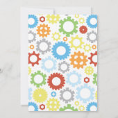 Robot Party Theme Birthday Invitation Kaart (Achterkant)