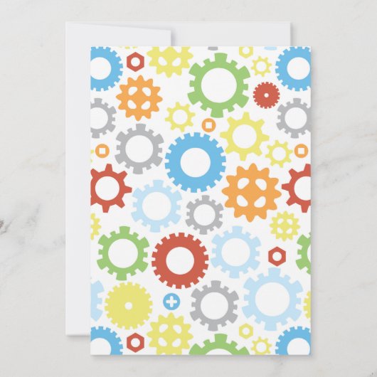 Robot Party Theme Birthday Invitation Kaart (Achterkant)