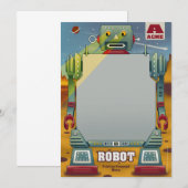 Robot Party-uitnodigingen Kaart (Voorkant / Achterkant)