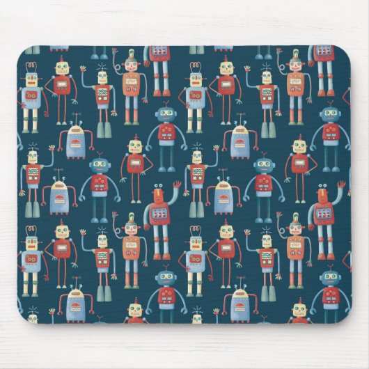 Robot Pattern Dark Muismat (Voorkant)