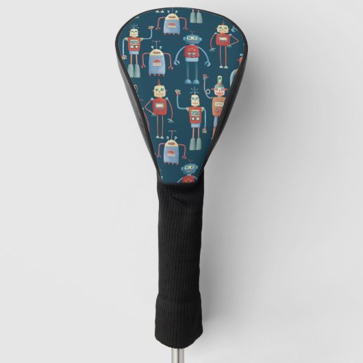 Robot Pattern Retro Golfheadcover (Voorkant)