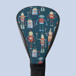 Robot Pattern Retro Golfheadcover<br><div class="desc">Kute en handige robots met een retro-stijl uit de jaren 50. Oma heeft dit waarschijnlijk in zijn schuur gemaakt. Kunstmatige intelligentie,  maar niet op een enge manier.</div>