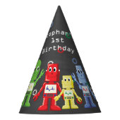 Robot petten verjaardagsfeest feesthoedjes (Voorkant)