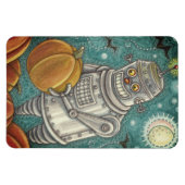 ROBOT PICKING PUMPKINS , HALLOEEN MECHANISCH MAN MAGNEET (Horizontaal)