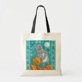 ROBOT PICKING PUMPKINS, HALLOEEN TRICK OR TREAT TOTE BAG (Voorkant)