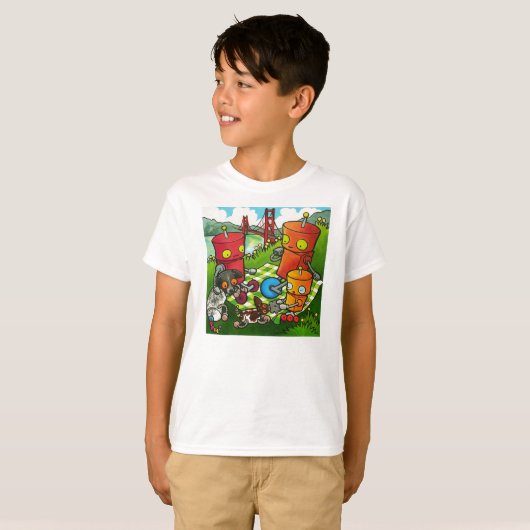 Robot Picnic T-shirt (Voorkant volledig)