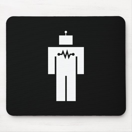 Robot Pictogram Mousepad Muismat (Voorkant)