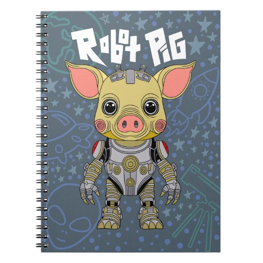 Robot Pig Spiral Foto Notitieboek (Voorkant)