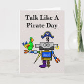 Robot Pirate Card Feestdagen Kaart (Voorkant)