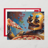 robot pizza briefkaart (Voorkant / Achterkant)