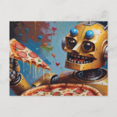robot pizza briefkaart (Voorkant)