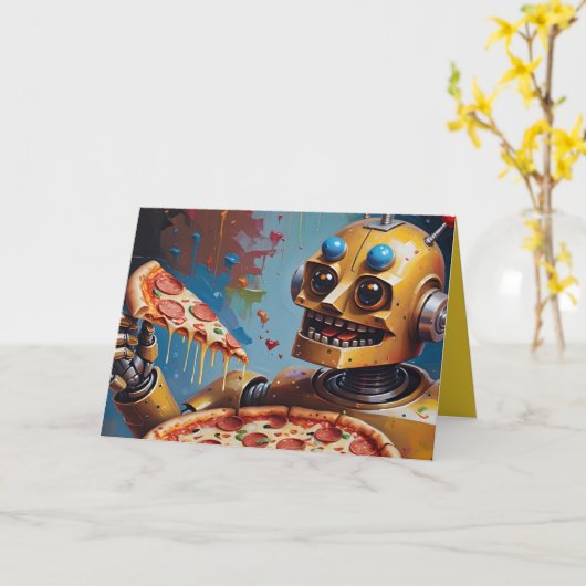 robot pizza kaart (Gele Bloem)