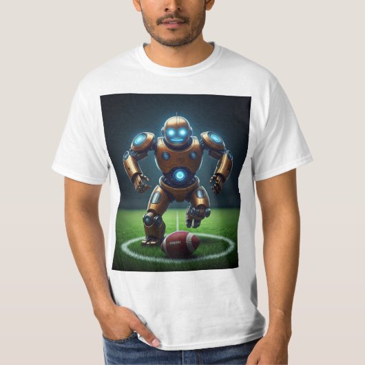 Robot play football grafisch Tshirt (Voorkant)