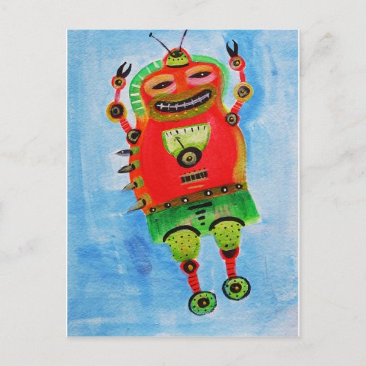ROBOT POP ART BRIEFKAART (Voorkant)