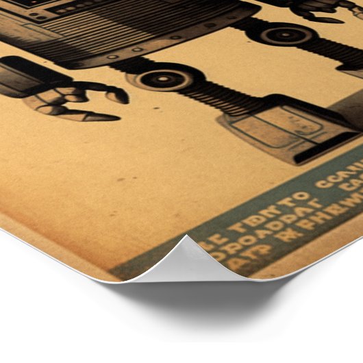 robot poster - Resistentie is nutteloos (Hoek)