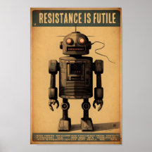 robot poster - Resistentie is nutteloos