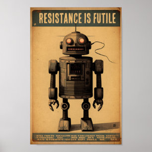 robot poster - Resistentie is nutteloos