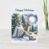 Robot Prettig Vakantieseizoen Tech Meisje  Kaart (Voorkant)