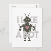 Robot Pun: Ik hou van jou als bot Briefkaart (Voorkant / Achterkant)