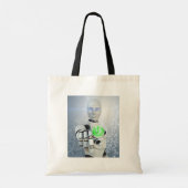 Robot Pushing Power Button Sci-Fi-Canvas tas (Achterkant)