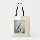 Robot Pushing Power Button Sci-Fi-Canvas tas (Voorkant)