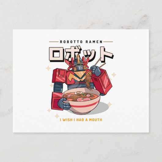 Robot Ramen - Ik wou dat ik een mond had... Briefkaart (Voorkant)