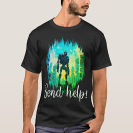 Robot Redding: Rode en Blauwe Mech in Nood T-shirt