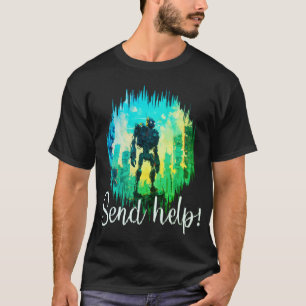 Robot Redding: Rode en Blauwe Mech in Nood T-shirt