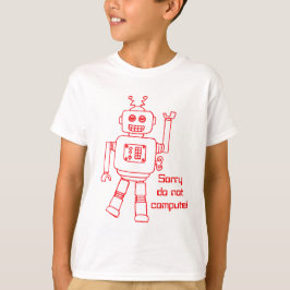 Robot rekent niet! rode leuke kinder T-shirt