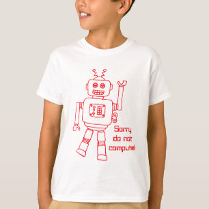 Robot rekent niet! rode leuke kinder T-shirt