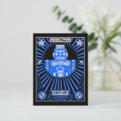 Robot Reolution Blue Briefkaart (Staand voorkant)