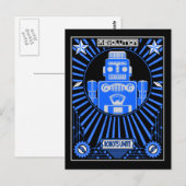 Robot Reolution Blue Briefkaart (Voorkant / Achterkant)