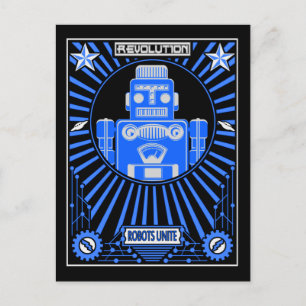 Robot Reolution Blue Briefkaart